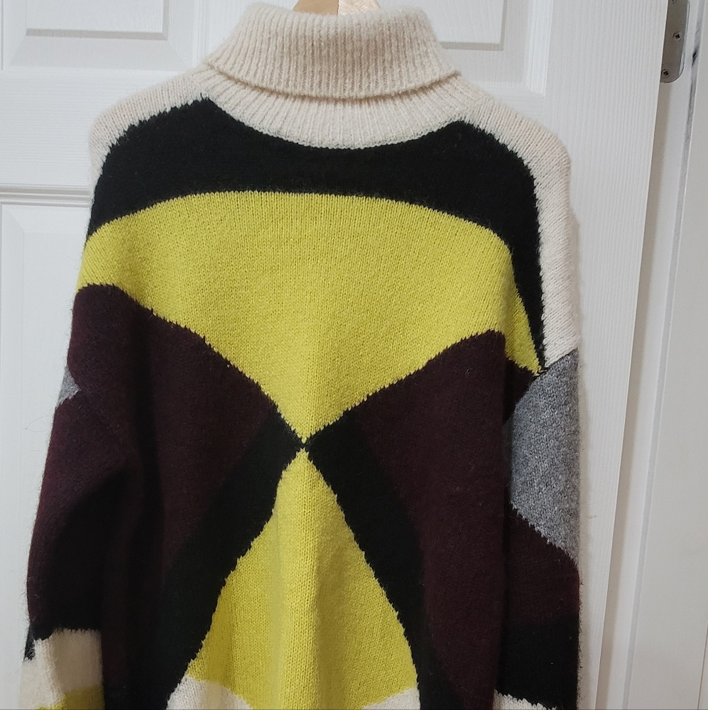 A.L.C. Multicolor Geometric Turtleneck Sweater